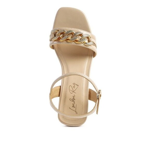 ILLUSION GEOMETRIC CUT DIAMANTE CHAIN SANDAL | Mercari ILLUSION GEOMETRIC CUT DIAMANTE CHAIN SANDAL -Latte  Size-9